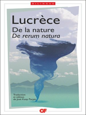 cover image of De la nature (De rerum natura)